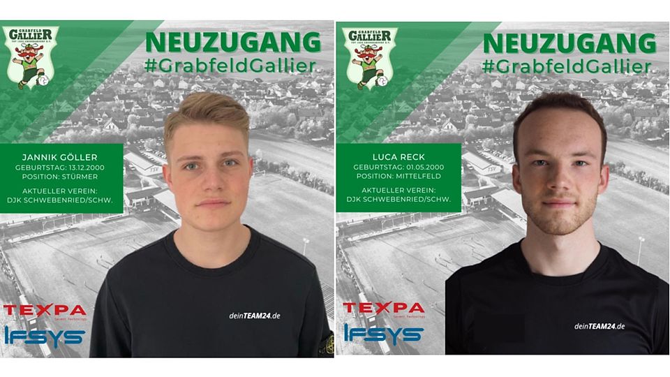 Jannik Schöller (li.) und Luca Reck schließen sich den Grabfeld-Galliern an.
