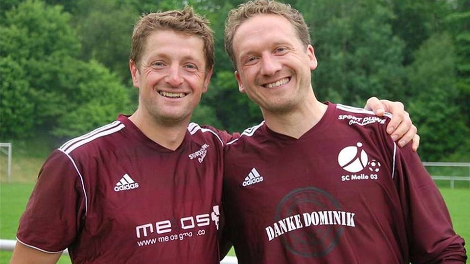 Gemeinsamer Abschied als Spieler des SC Melle: Fatmir Dusinovic (links) und Dominik Kley. Foto: Heike Dierks