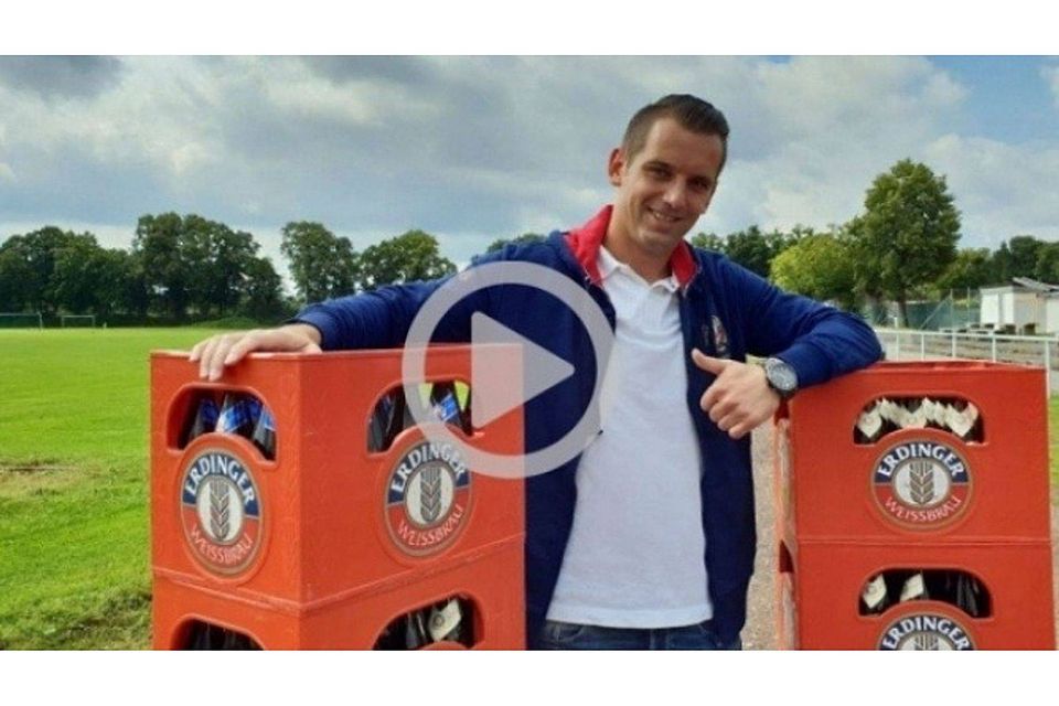 Muhamet Mucoli darf sich über seine 15 Kästen Bier freuen. F: FVO Muhamet Mucoli darf sich über seine 15 Kästen Bier freuen. F: FVO