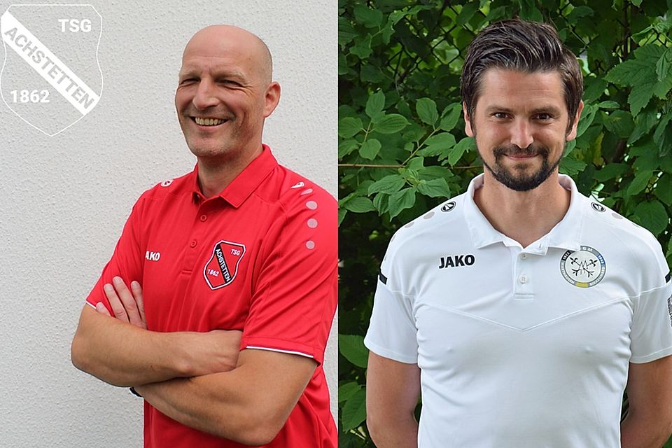 Die Trainer Roland Schlecker von der TSG Achstetten (links im Bild) und Vincenzo Galvano von der SG Warthausen/Birkenhard 