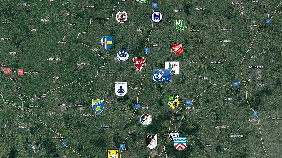 Die Landkarte der Bezirksliga 11.