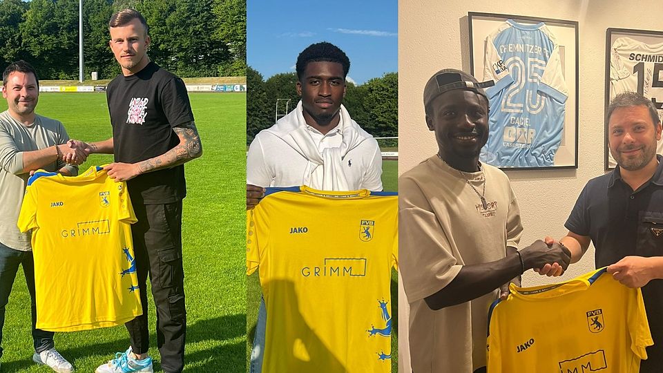 Die drei Neuzugänge von links nach rechts: Mateo Marić, Axel Durand Sime und Mbemba Colley  