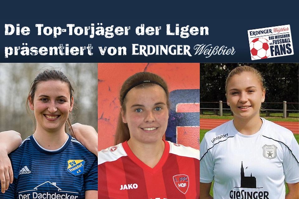 Annalena Haderlein, Isabell Kastner und Theresa Eder (v.l.n.r.) sind die besten Torjägerinnen der Frauen-Bayernliga.