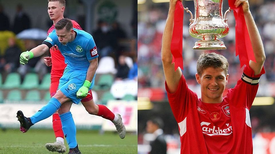 Ungewöhnlich für einen Torhüter: Simon Busch (li.) bewundert am meisten LFC-Legende Steven Gerrard.