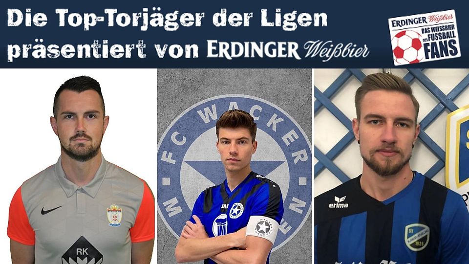 Valentino Gavric, Norbert Bzunek und Patrick Ochsendorf (v.l.n.r.) sind die besten Torschützen der Kreisligen Münchens.
