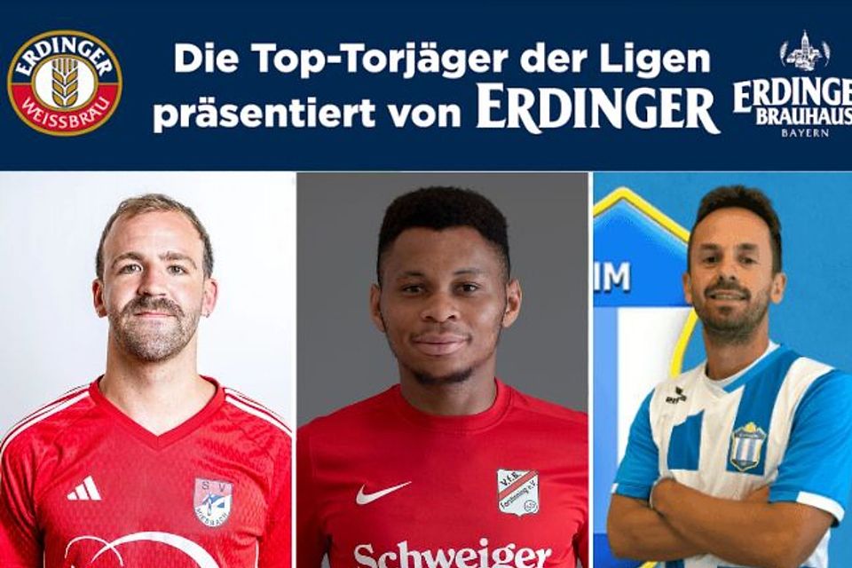 Josef Sontheim (li.) und Mike Opara (mi.) liefern sich ein enges Rennen um die Torjägerkrone. Josef Sontheim (li.) und Mike Opara (mi.) liefern sich ein enges Rennen um die Torjägerkrone.