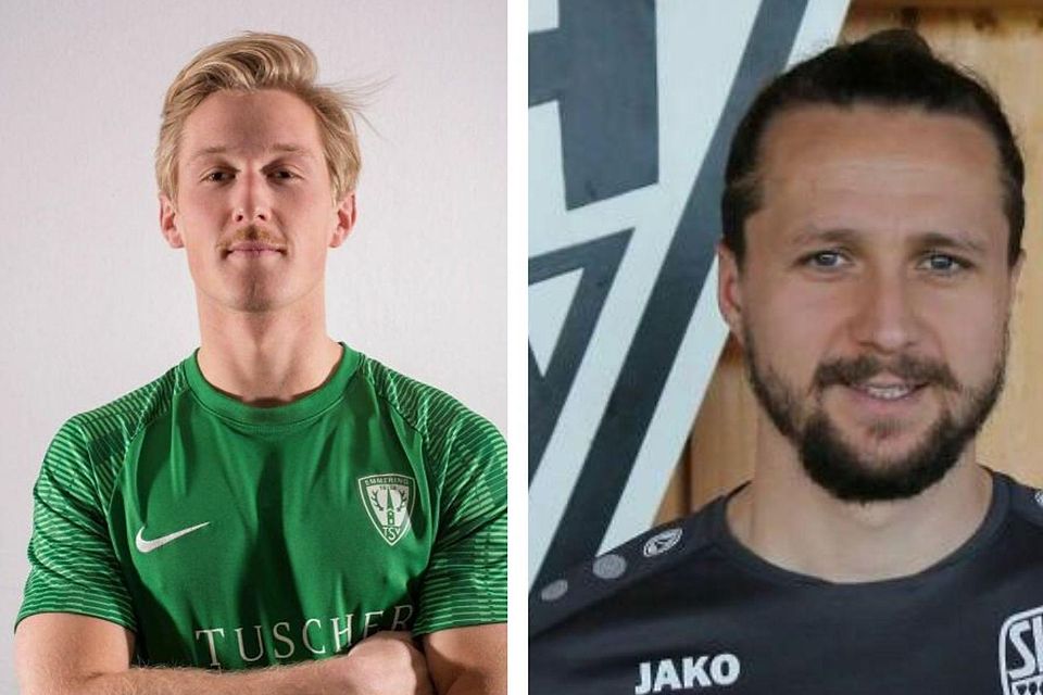 Christian Breu (l.) vom TSV Emmering und Christian Rickhoff (r.) vom SV Anzing blicken dem Sparkassenpokal gespannt entgegen.