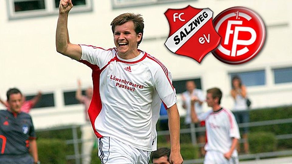 Für Daniel Feucht gehts am Mittwoch mit dem FC Salzweg gegen seine alten Kollegen vom 1. FC Passau Montage:Wagner