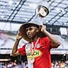 Karim Adeyemi feierte am vergangenen Wochenende mit RB Salzburg die Meisterschaft in Österreich.