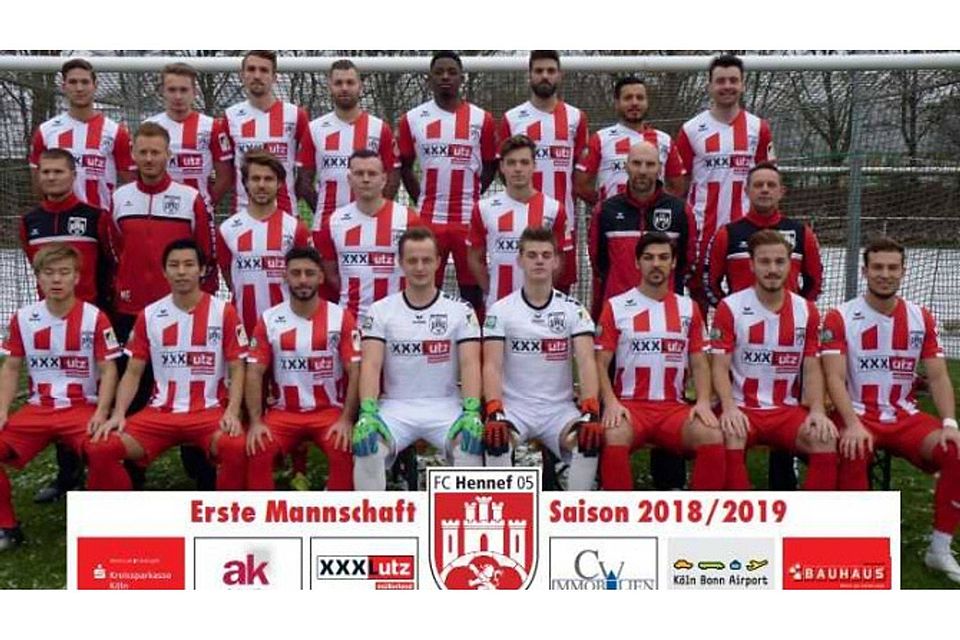 Die aktuelle Mannschaft des Mittelrheinliga-Teams des FC Hennef