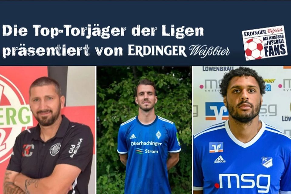 (v.l.) Sascha Mölders, Nico Karger und Daniel Gaedke führen die Torjägerliste der Bayernliga Süd an