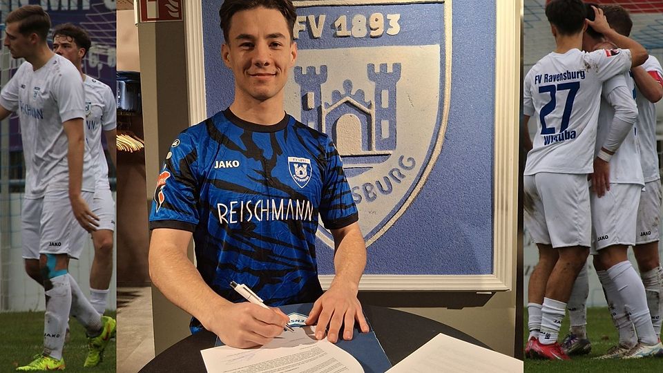 Kevin Wistuba bei der Vertragsunterschrift. 