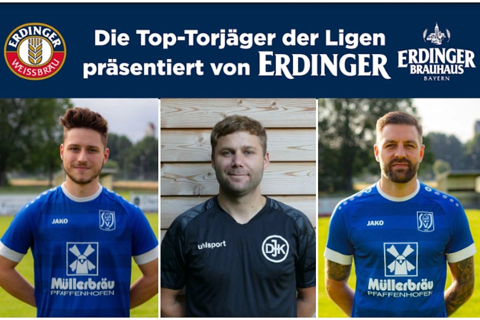 Peter Werndl (mi.) setzt sich gegen das Ilmmünster-Duo Julian Catik (li.) und Raphael Boser (re.) durch.