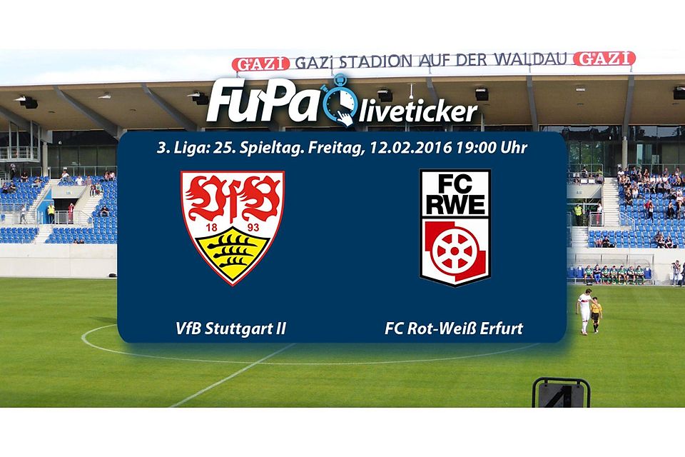 Um 19 Uhr empfängt der VfB Stuttgart II den FC Rot-Weiß Erfurt. Wir tickern live.