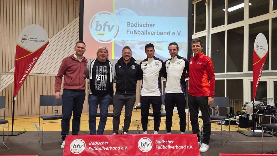 Die Talkrunde v.l.: Rouven Ettner, Ronny Zimmermann, Damir Dugandzic, Lars Stindl, Daniel Stredak und Christopher Benz.