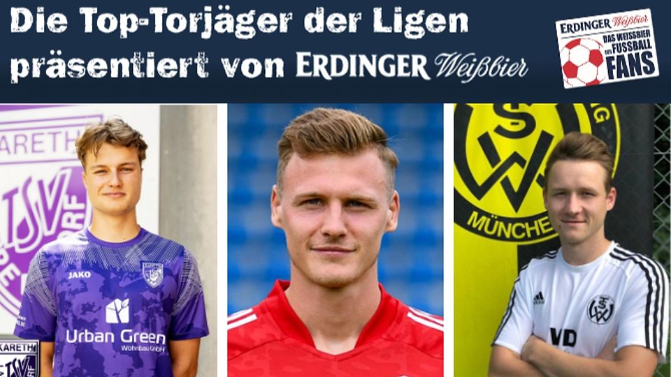 Florian Schuster (re.) teilt sich nach seinem Viererpack die Spitze mit Alexander Kaltner (mi.). Erster Verfolger mit vier Treffern ist Philipp Hauschild (li.). 