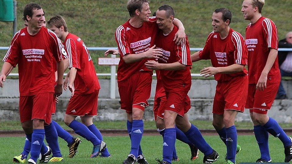 Zuletzt sechsmal in Folge siegreich - das Team des FC Homberg um Torjäger Werner Wegendt