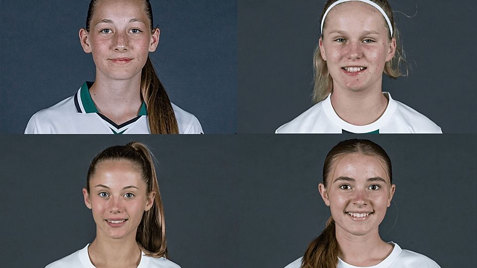 Gelderland-Power bei Borussia Mönchengladbach: Fioa Itgenshorst (oben links), Mia Giesen (oben rechts), Greta Oerding (unten links) und Ina-Sophie Gossens (unten rechts). 