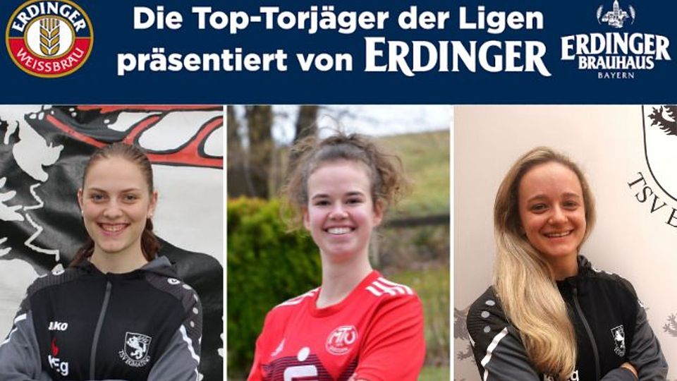 Kristina Spitzer (Mitte) steht ganz oben. Auch Malin Regul (links) und Andelika Matijevic (rechts) zeigen sich torgefährlich.