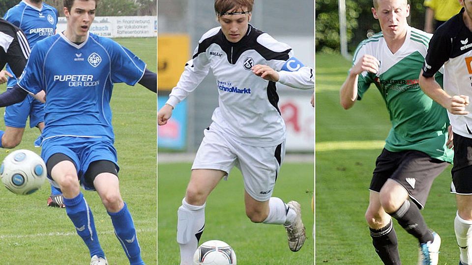 Ein paar der wichtigsten Neuzugänge für die Bayernligamannschaft des TSV Schwabmünchen (von links): Benedikt Krug, Tobias Heinzinger und Maximilian Schuch (von links). 	F.: Mayer, Merk, Rummel