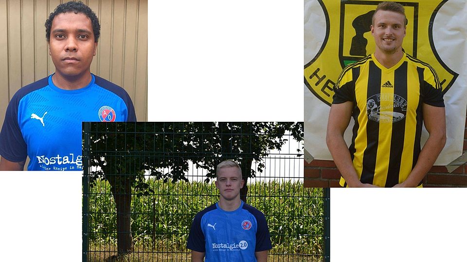 Die Doppeltorschützen des 1. Spieltages: Jorge Andres Torres Acosta, Philipp Harms (beide A/O IV) und Hannes Bertram (Heinbockel).