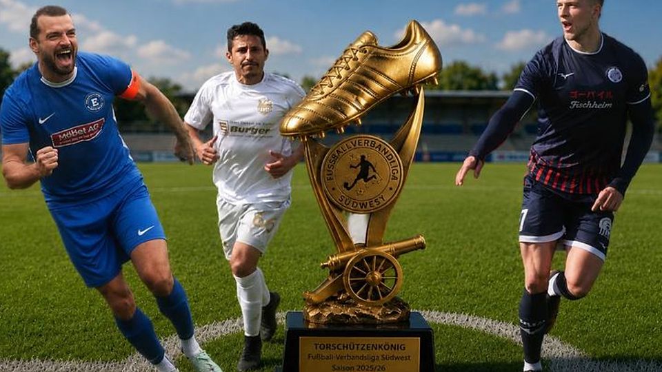 Bad Kreuznachs Deniz Darcan (links) kann mit bislang 26 Treffern Toptorschütze der Fußball-Verbandsliga werden. Dicht auf den Fersen ist ihm Basara-Ballerer Gianni Auletta (25 Tore) vor dem Kandeler Yasin Özcelik (23).