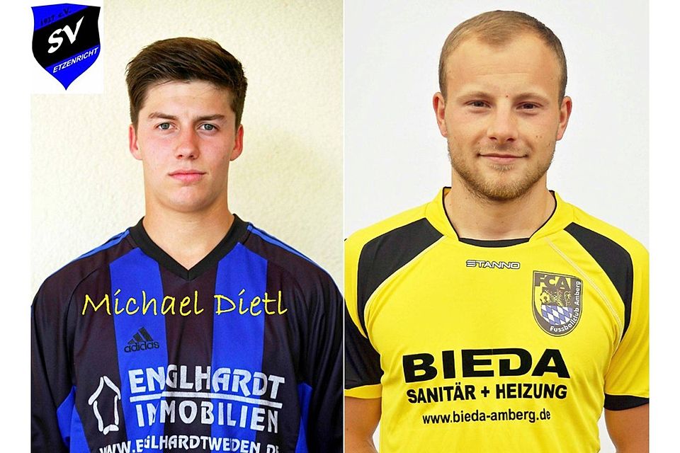 Michael Dietl (l.) wechselt in der neuen Saison zum FC Amberg zurück, Friedrich Lieder (r.) hingegen hat das Angebot des Vereins zur weitere Zusammenarbeit abgelehnt. Fotos: SV Etzenricht/Eberhardt