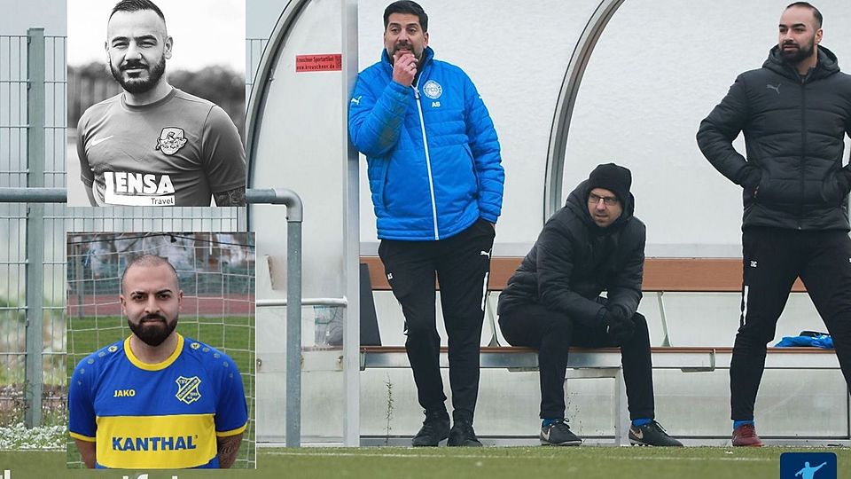 FCO-Trainer Ali Sevim (blaue Jacke) kann sich auf zwei Verstärkungen freuen: Ibrahim Aslan (Bild links oben) und Serkan Duran (links unten) wechseln nach Ober-Ramstadt.