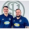 SpVgg-Manager Max Maier (re.) mit Neuzugang Robin Oswald