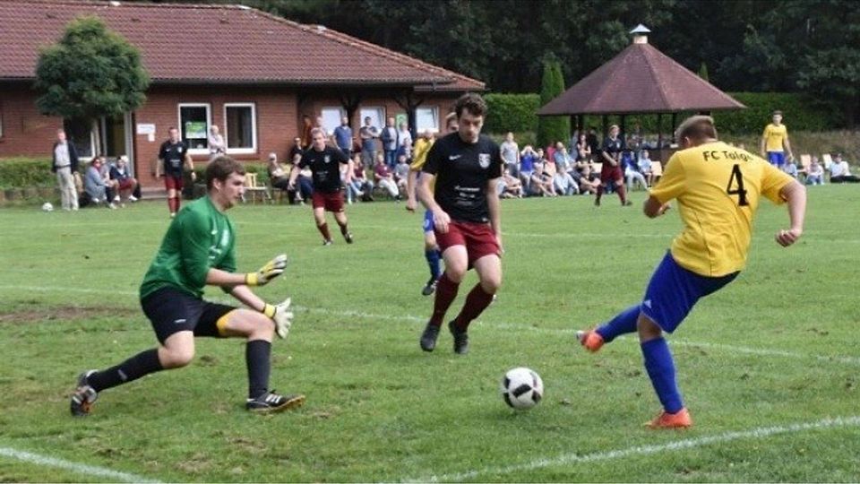 Am Sonntag steigt das Talger Vereinsduell zwischen zweiter und dritter Mannschaft - vermutlich vor ähnlich vielen Zuschauern wie das Spiel der Talger Reserve gegen Bersenbrück III. Foto: Reinhard Rehkamp