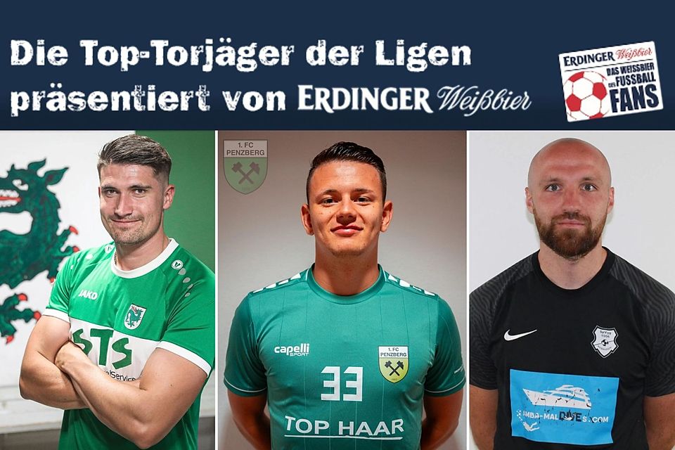 Georg Kutter, Dominik Bacher und Sebastian Bracher (v.l.) führen die Torschützenliste der Bezirksliga Süd weiterhin an. 