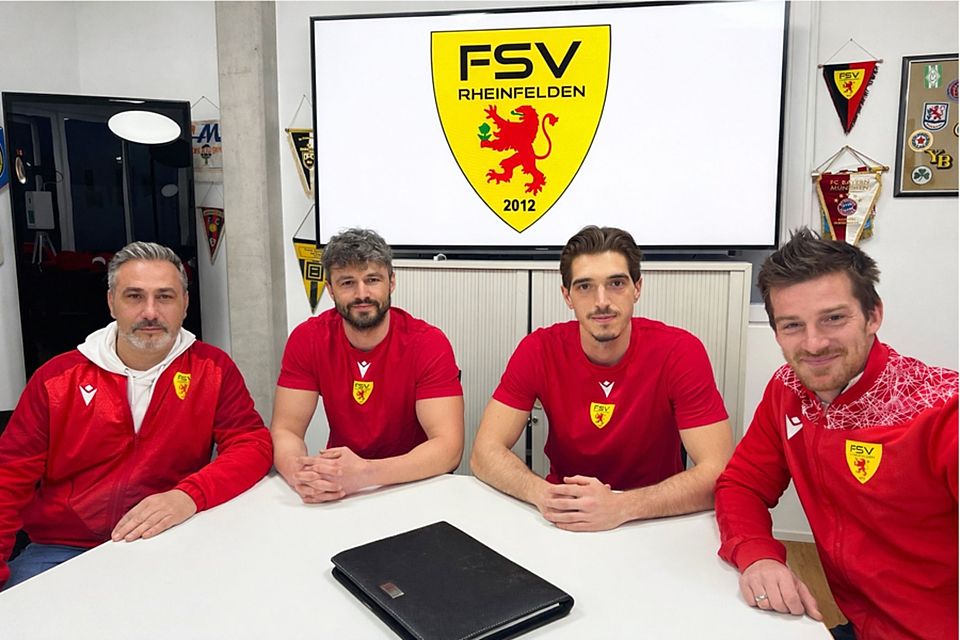 Von links: Joachim Sperker (Vorstand Sport), Anton Weis (Trainer), Ylber Lokaj (Co Trainer) und Stephan Leipert (sportliche Leiter) | Foto: Diego Nützi (FSV Rheinfelden) Von links: Joachim Sperker (Vorstand Sport), Anton Weis (Trainer), Ylber Lokaj (Co Trainer) und Stephan Leipert (sportliche Leiter) | Foto: Diego Nützi (FSV Rheinfelden)