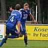 Marcel Hinz (r.) erzielte per Freistoß das wichtige 1:2 für die SG Kausche. F: Voigt