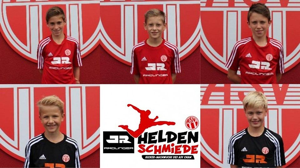 : Mit Jonathan Auburger, Josef Gottmeier, Jonas Held, Paul Köstlinger und Benjamin Tolks (von oben links nach unten rechts) wurden fünf Spieler des ASV Cham zur Regionalauswahl berufen.