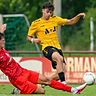 Der 17-jährige Moritz Gindel (gelbes Trikot, hier im Einsatz für die SpVgg Bayreuth II) deutete zuletzt mit einem tollen Tor gegen Landsberg sein großes Potential an.