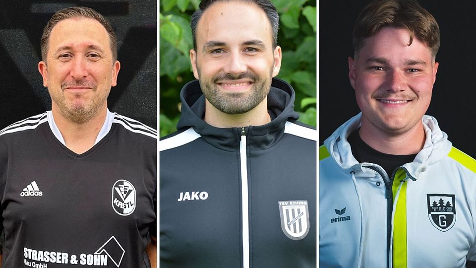 Harald Mayer (l.) und der TSV Kastl verloren, Maxi Zgud-Schoeppner (M.) freute sich mit dem VfR Garching über einen knappen Sieg. Daniel Dittmann (r.) und der TuS Geretsried mussten sich gegen die Sportfreunde Schwaig geschlagen geben. 