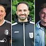 Harald Mayer (l.) und der TSV Kastl verloren, Maxi Zgud-Schoeppner (M.) freute sich mit dem VfR Garching über einen knappen Sieg. Daniel Dittmann (r.) und der TuS Geretsried mussten sich gegen die Sportfreunde Schwaig geschlagen geben. 