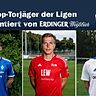 (v.l.) Nico Karger, Pascal Maier und Tobias Rembeck führen die Torschützenliste der Bayernliga Süd an.