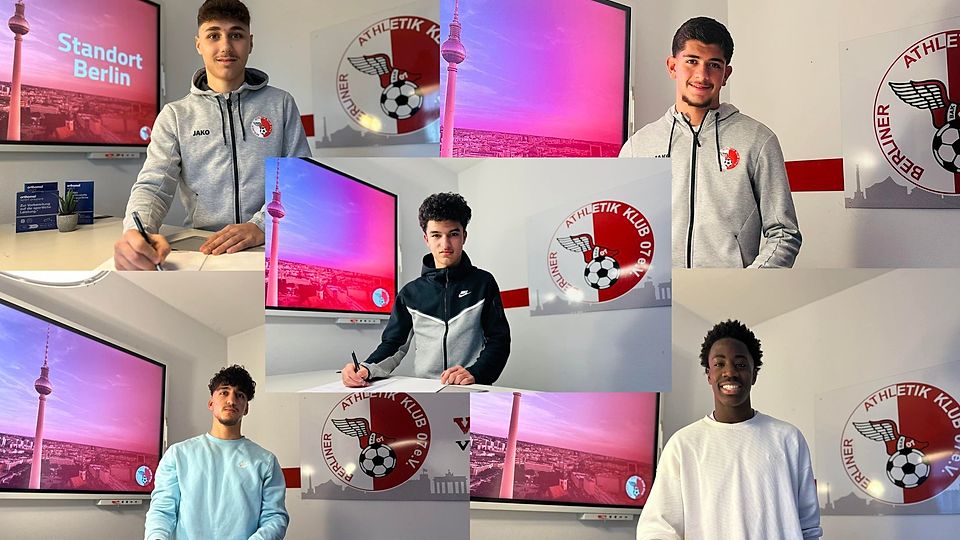Malik Mawd, Nanitonda Quiala, Hamid Sen, Baran Derin und Ali-Ihsan Keles unterschreiben ihre Verträge beim Berliner AK.