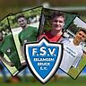 Tom Jäckel, Bastian Lunz (beide Schweinfurt), Dustin Lunz (Bad Windsheim) und Philipp Viereckl (TV 48 Erlangen) verstärken den FSV Bruck zur neuen Saison. Grafik: FuPa