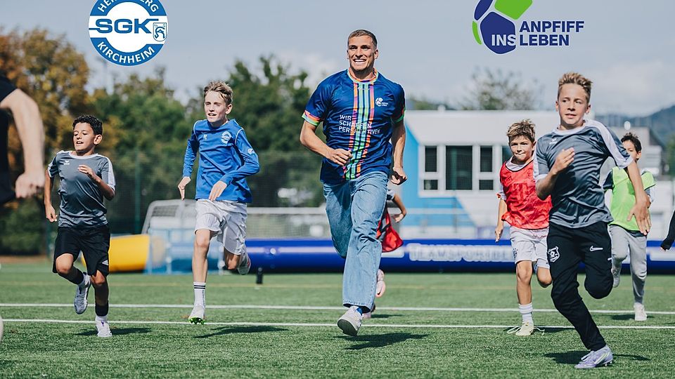 Grischa Prömel hatte großen Spaß mit den Kids.