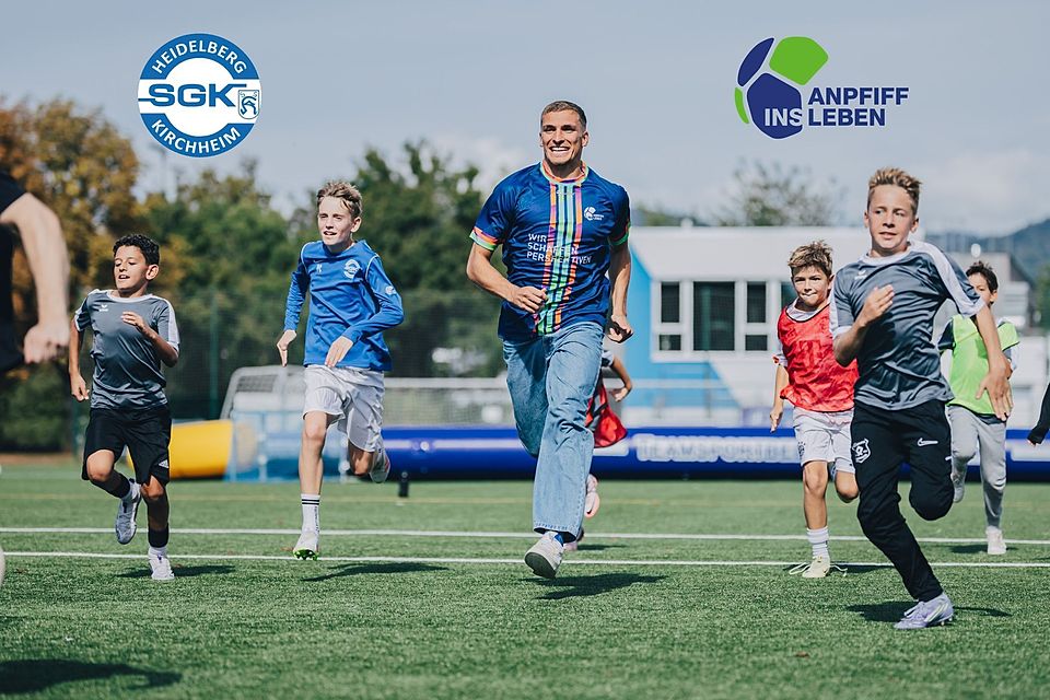 Grischa Prömel hatte großen Spaß mit den Kids.