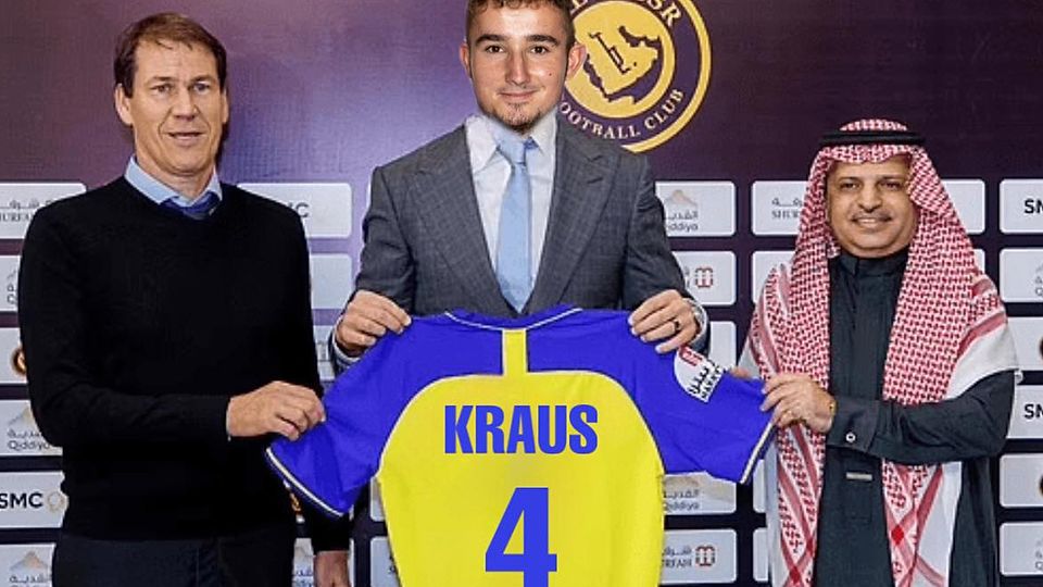 Manuel Kraus, Rechtsverteidiger beim Kreisligisten SC Katzdorf, erfüllt sich einen langgehegten Traum… – Fotomontage: SC Katzdorf