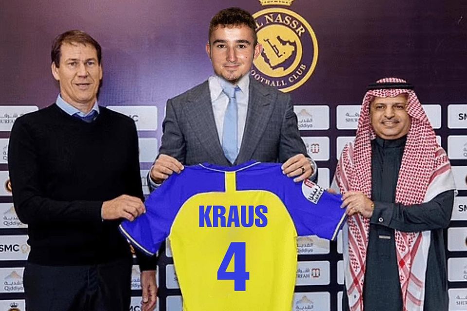 Manuel Kraus, Rechtsverteidiger beim Kreisligisten SC Katzdorf, erfüllt sich einen langgehegten Traum… – Fotomontage: SC Katzdorf