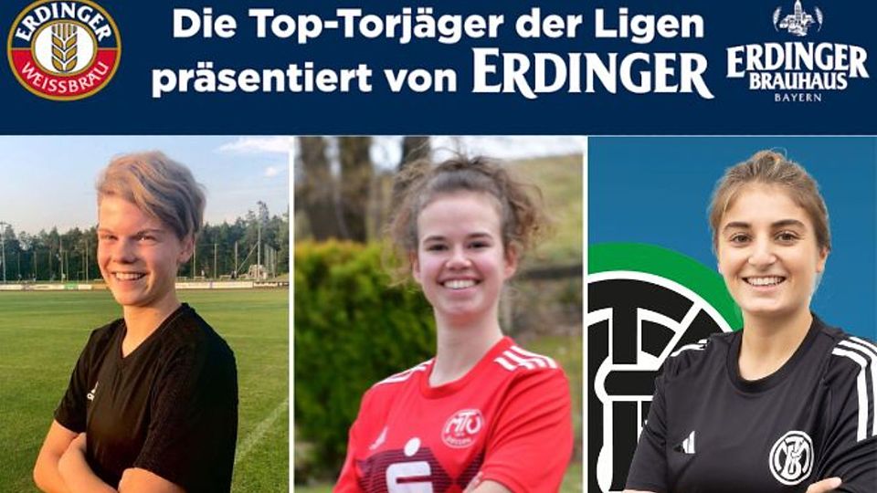 Kristina Spitzer (Mi.) ist weiterhin an der Spitze und scheint unaufhaltbar zu sein, Melanie Tremml (li.) schoss neun Tore insgesamt und Benia Carlet (re.) ist auf dem achten Platz