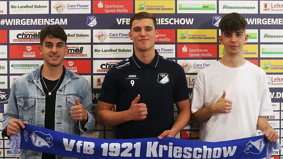 Dreifach Vertragsverlängerung beim VfB Krieschow: Lopes, Brodehl und Pauling bleiben dem VfB erhalten.