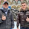 Nate Weiss (links) und Alex Freitag haben sich in Nürnberg mit FuPa-Reporter Dieter Rebel zum Interview getroffen.