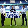 (v.l.): MSV-Geschäftsführer Peter Mohnhaupt, Joachim Hopp, Sportdirektor Ivo Grlic.