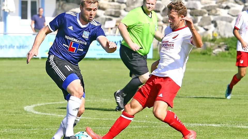 Johannes Fischer (l.) und der SV Ohlstadt feiern gegen den TSV Sauerlach einen bravourösen 8:1-Kantersieg.