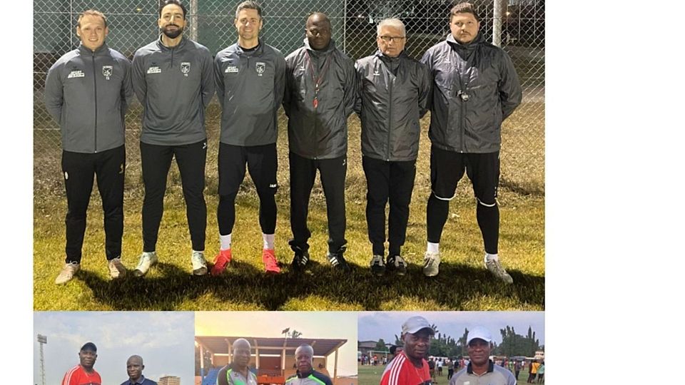 von links nach rechts: Abteilungsleiter Nils Wodnitzki; Y. Simsek; C. Neumaier; Trainerteam: G. Gaus, J. Atideka; C. Hierse